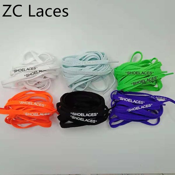 

2018 New Arrive Hot Sell Flat Printing Double-Side SHOELACES For Off Shoes Silicone Printed Custom Multi Colored For White Black in 137cm