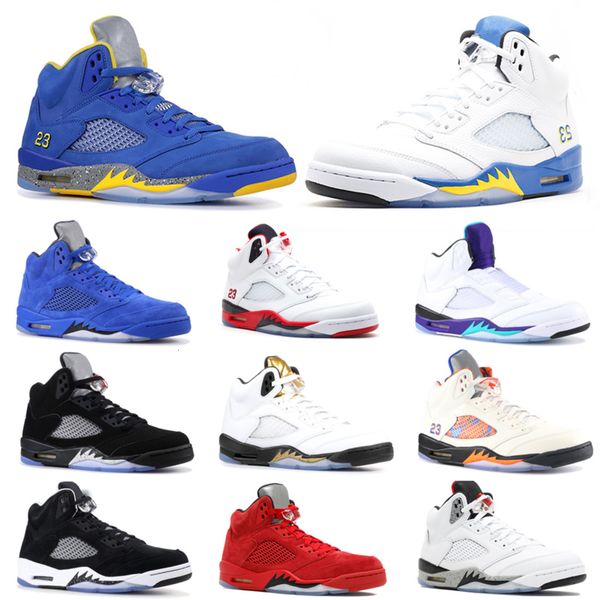 

2019 mens 5 5s basketball shoes bred laney blue white fresh prince grape international flight men sport sneaker size 41-47 sale online
