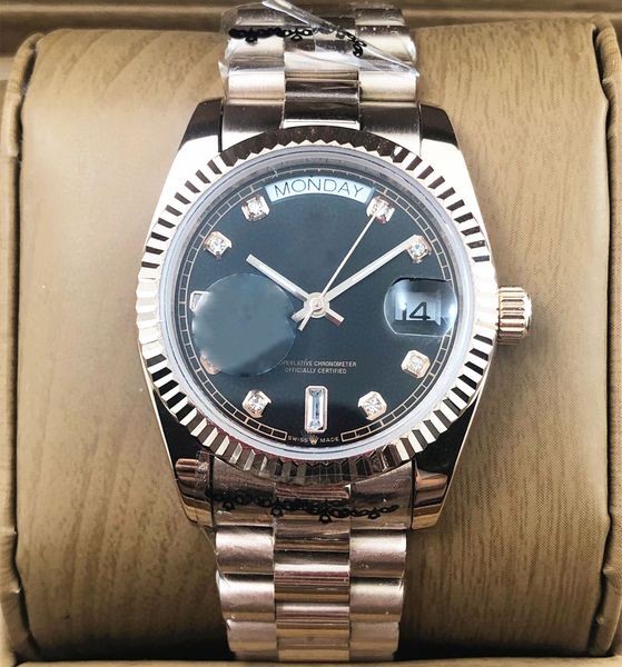 

orologio da uomo luxury mens designer watches 9 color round dial fashion steel strap mechanical movement dress watches model dropship, Slivery;brown