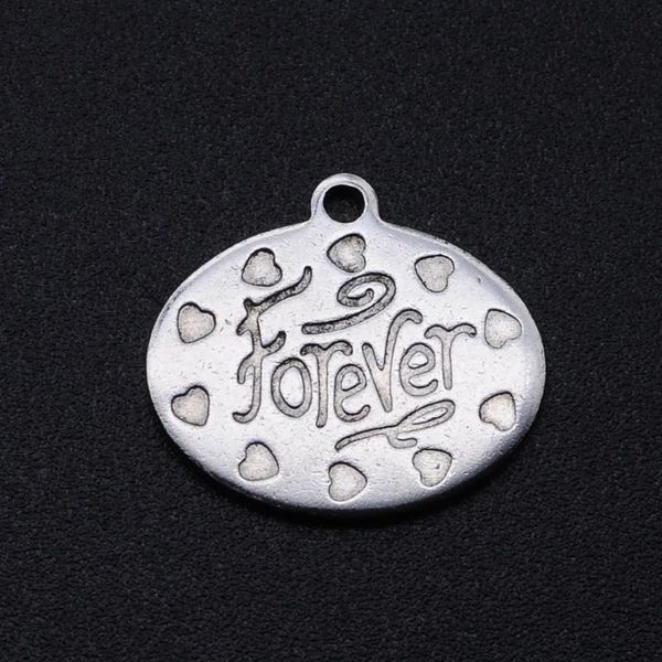 

5pcs/lot 100% stainless steel forever diy charm pendant wholesale jewelry making charms bracelet making charms never tarnish, Bronze;silver