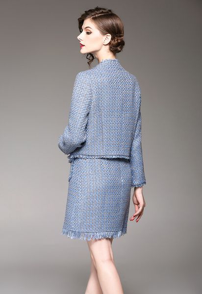 

роскошная куртка женщин платье новое в европе америка мода outwear платье костюмов цвета синего марк женщин осень дизайнер одежда костюмы оп, Black