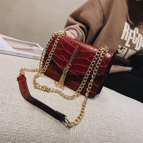 

tassel candy chain bags leather fashion women shoulder crossbody bags clutch purse famous jinshi wanggong/11