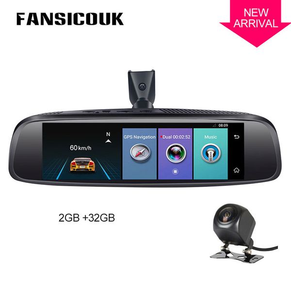 

fansicouk 8'' 4g rearview mirror car dvr camera 1080p 2gb+32gb dash cam android 5.1 gps wifi adas night vision auto registrar