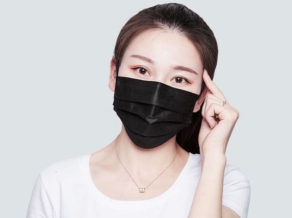 

dustproof 3 layer ear hook mask protection belt elastic black shipping002