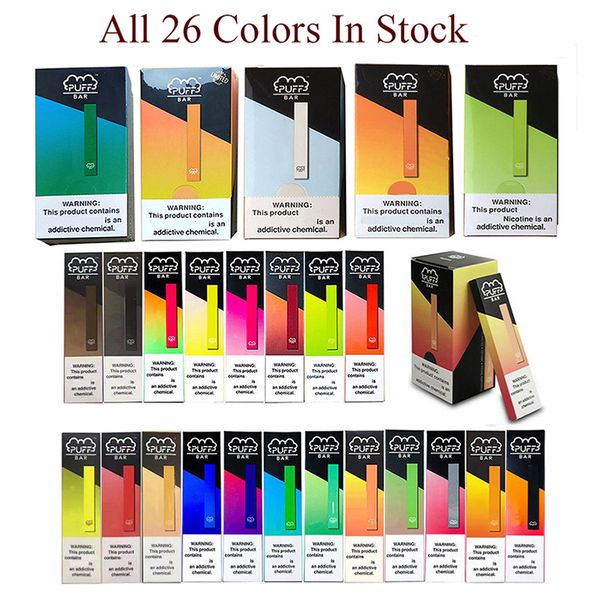 

Samples link All 26 Colors Stock New package limited Clear strawbanana melonice Puff Bar Disposable Device kit Puffs bars Puffbars tangerice