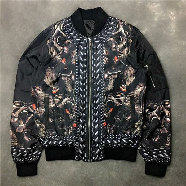 

мужские дизайнерские толстовки givh18 новый модный бренд класса люкс полный корпус ревущий шимпанзе обезьяна печати, Black