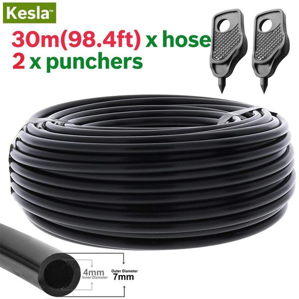 

kesla 10m-30m garden watering hose pipe 4 7mm w 2pcshole punchers fit drip irriagtion watering kit system greenhouses balcony
