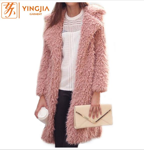 

winter selling women long coat new plush coat for female 2019 new lapel furry long, Black