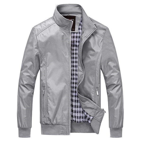 

men's jackets spring autumn men jacket stand collar thin casual coat mens solid color male large size zipper outerwear brand clothing, Black;brown