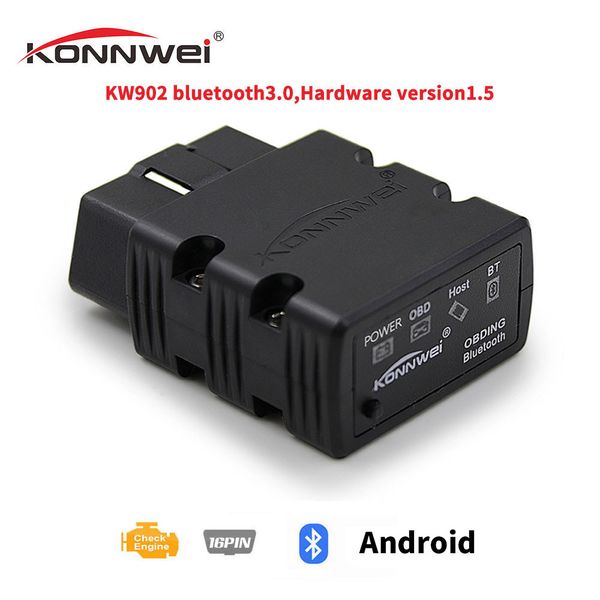 

konnwei kw902 bluetooth car fault detector diagnostic scanner tool obd mini bt code reader car diagnostic tool