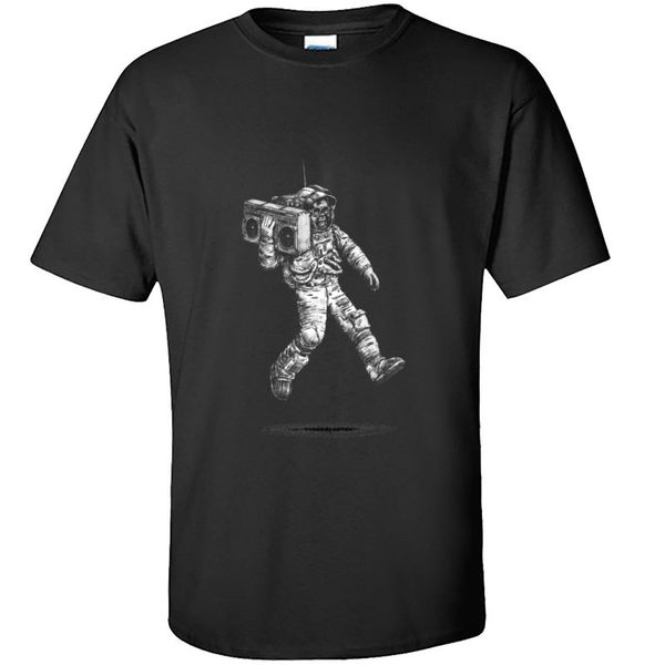 

spaceman recorder machine retro music normal t-shirts for men cotton fall tees graphic round neck custom & tees, White;black