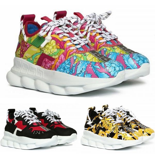 

2020 chain reaction luxury mens casual shoes rainbow stitching triple black white snake pattern breathable sports outdoor shoe