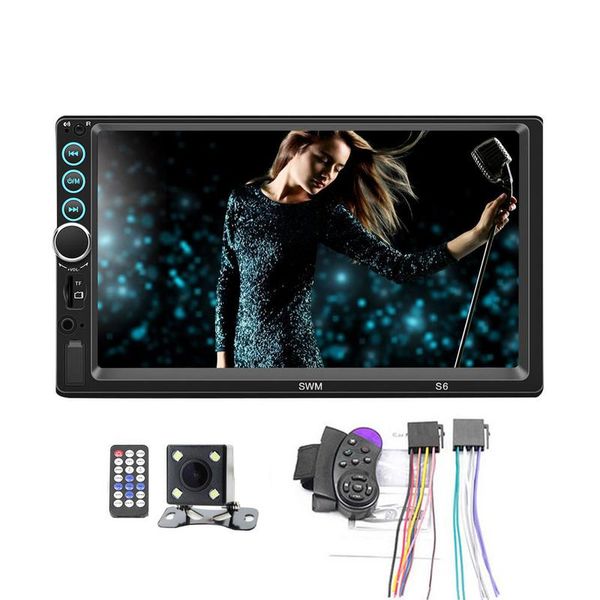 

автомобильный dvd 7 дюймов двойной 2 DIN автомобильный MP5 MP3-плеер Bluetooth сенсорный экран стерео Радио камера плеер поддержка Androidand для IOS системы
