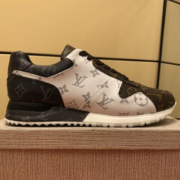 

run away sneaker new arrival popular mens athletic luxury designer shoes fashion casual pinted real lether rubber lace up sneakers with box, Black