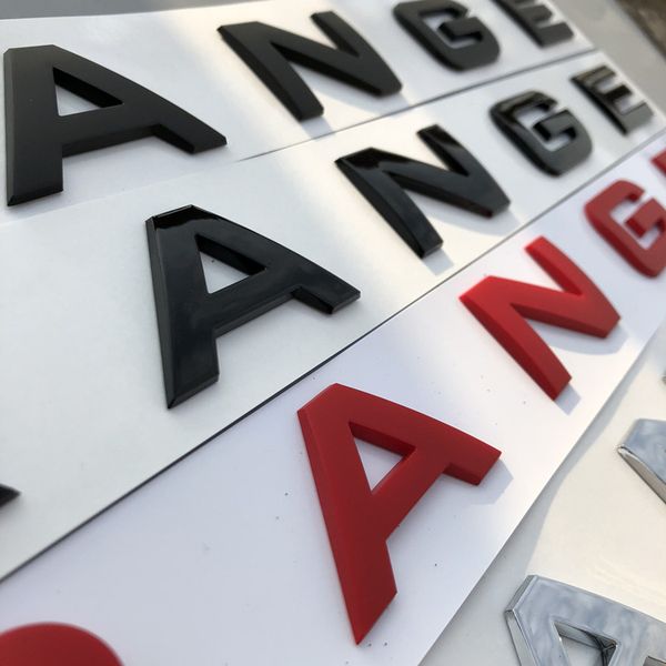 

New glo y black matte ilver teel grey chrome ab emblem car tyling hood trunk letter logo badge ticker for range rover