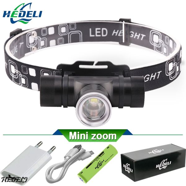 

mini xm l2 led head lamp rechargeable headlamps head light led zoom waterproof usb headlight torch use 18650