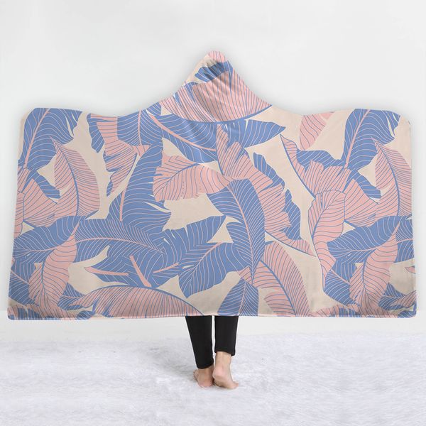 

blue purple leaves blanket keep warm soft comfortable blanket fashion style simple style creative design new pattern