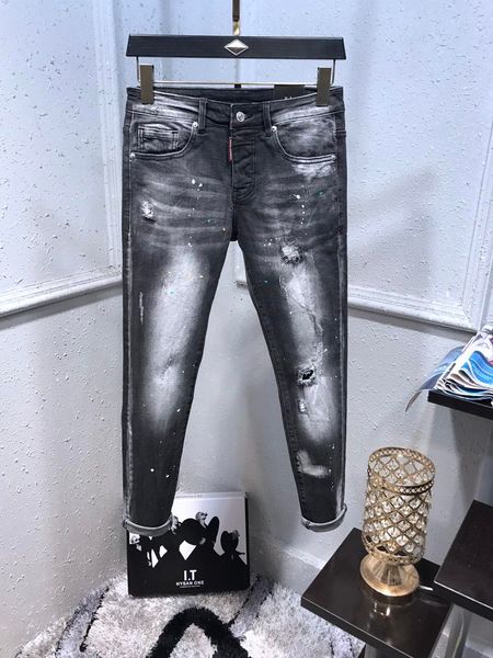 

2019 style fashion men's simple summer lightweight d2 jeans men's casual solid classic straight denim designer jeans size 29-38, Blue