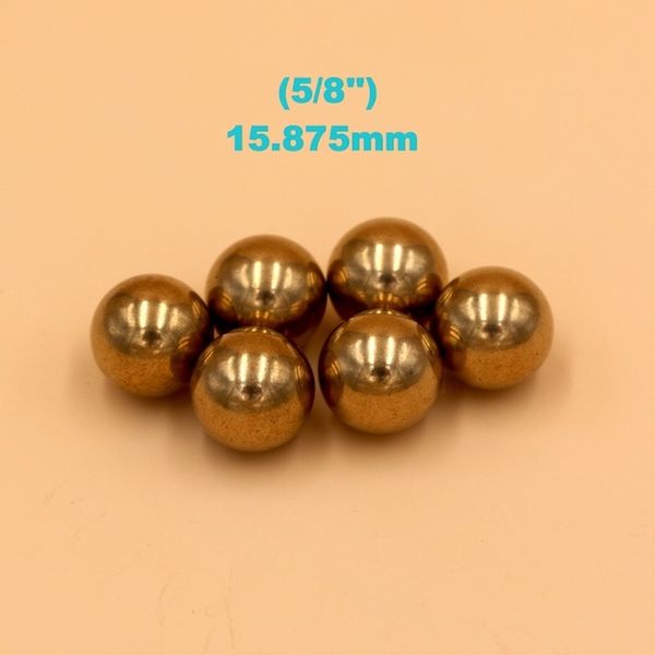 

5/8'' (15.875mm) brass (h62) solid bearing balls for industrial pumps, valves, electronic devices, heating units, safety switches