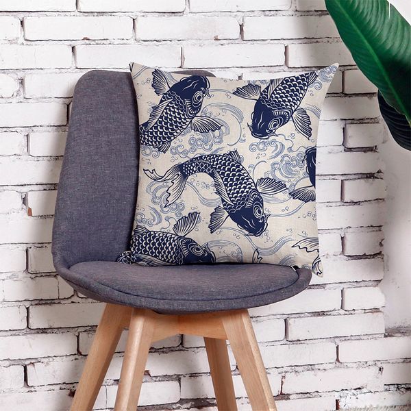 New Fish Series Cushion Cover Simple 45x45cm Pillowcase Home