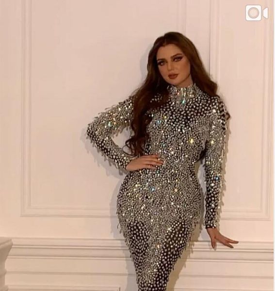 

evening dress yousef aljasmi kim kardashian long sleeve high-neck crystals sheath almoda gianninaazar zuhlair murad ziadnakad, Black;pink