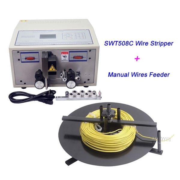 

2.5mm2 swt508c computer wire peeling stripping cutting machine + wires feeder feeding machine