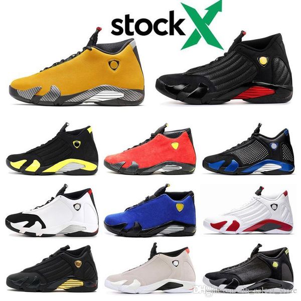 

stock x 14 14s designer university red mens basketball shoes sneakers red suede candy cane desert sand thunder trainers 7-13