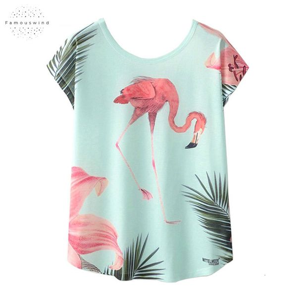 

kaitingu summer women t shirt ml harajuku kawaii ницца стиль птица кран печати тенниска short mouw mate new xl, White