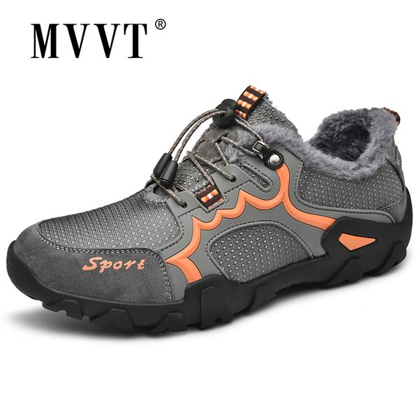 

winter warm men hiking shoes with fur plus size 48 outdoor sneakers men sport shoes