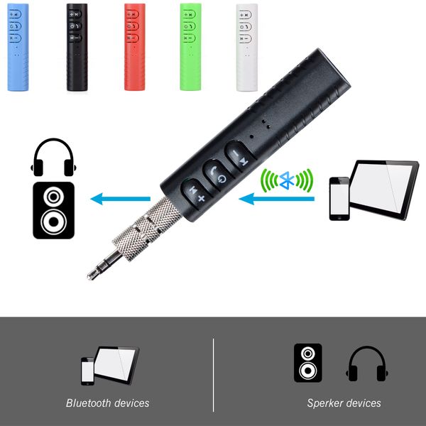 

hippcron car bluetooth receiver jack car kit hands 3.5mm music audio adapter auto aux kit for speaker headphone stereo