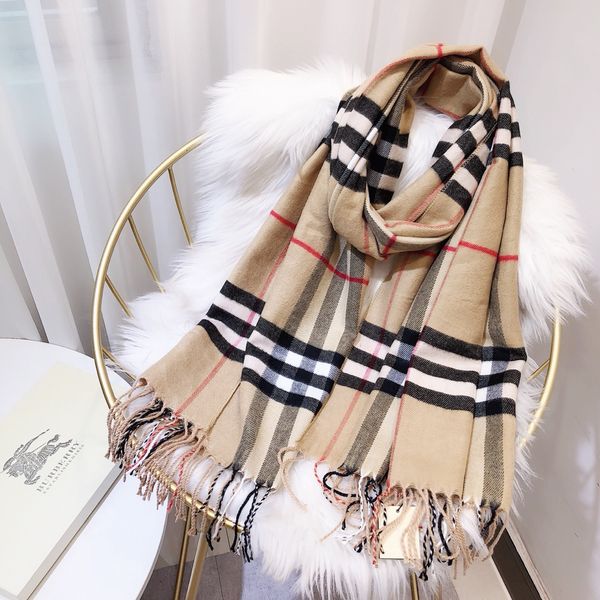 

luxury winter cashmere scarf pashmina for women brand designer mens warm plaid scarf fashion women imitate cashmere wool scarves 180x70cm, Blue;gray