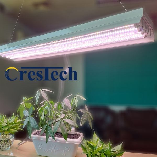 4ft T8 Ho Fluorescent Led Grow Light Fixture For Indoor Plants High Output Double Row S 4 Lamps Bulbs 1000