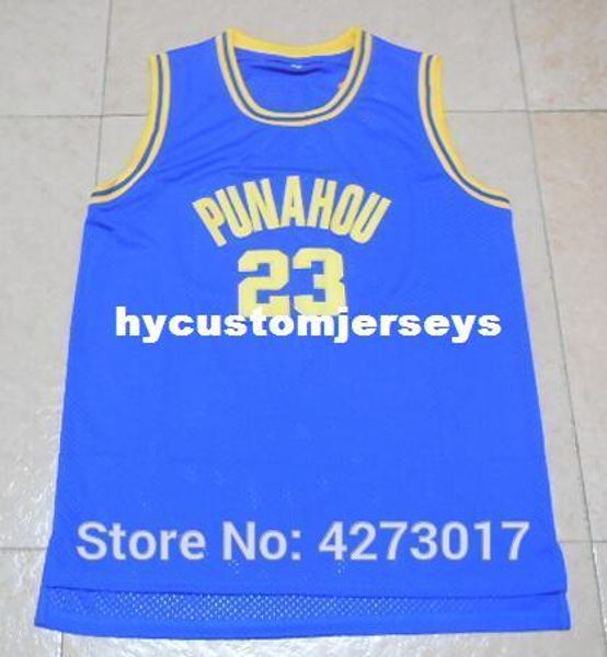 

barack obama 23 punahou high embroidery stitched movie basketball jersey commemorative edition size s-xxxl ncaa, Black;blue