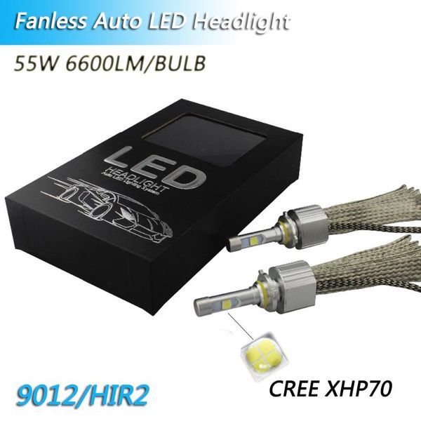 

12v p70 c-ree xhp70 chips 110w 13200lm led headlight bulb h4 h7 hb3 9005 hb4 9006 9012 hir2 h11 h8 h9 fanless car headlight bulb