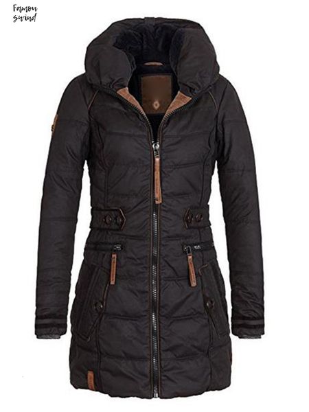 

winter 2019 jacket women plus size womens parkas outerwear regular solid hooded coats short female slim cotton padded basic, Black;brown