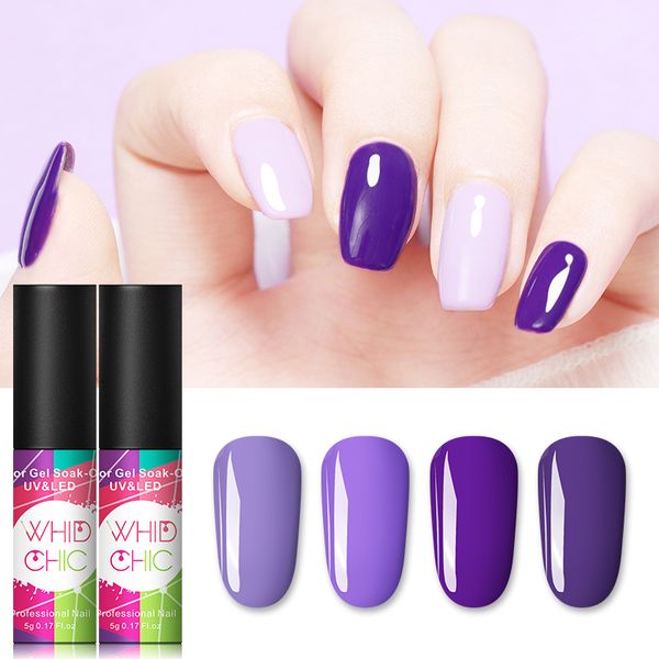 

whid chic 1 bottle 5ml purple series pure gel nail polish soak off manicure nail art gel uv varnish lacquer varnish, Red;pink