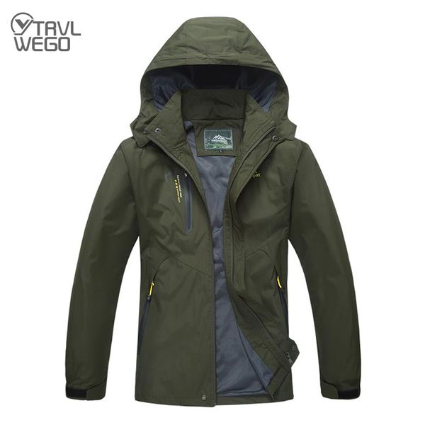 

trvlwego men spring autumn outing outdoor hiking jackets travel waterproof windbreaker climbing camping rain coat, Blue;black