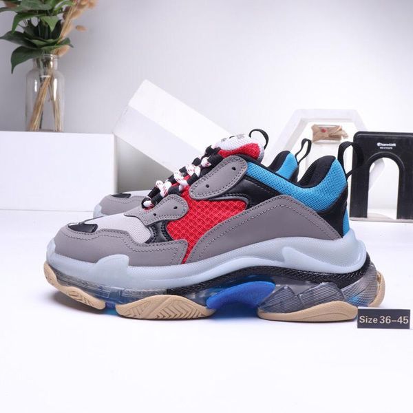 

2019 paris triple-s crystal bottom green luxury dad shoes platform triple sneakers for mens women vintage kanye old grandpa trainer l29, Black