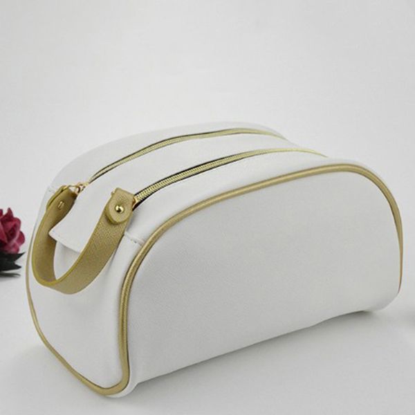 

pu waterproof women makeup bag double zipper large capacity cosmetic bag multifunction travel storage bags for women