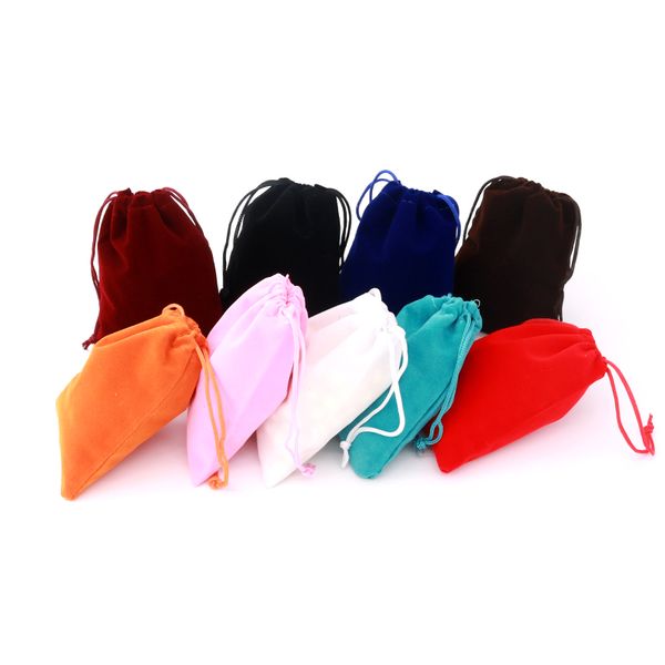 

5pcs 10*16cm velvet drawstrings pouches small size jewelry gift display packing bags custom logo for extra charge, Pink;blue