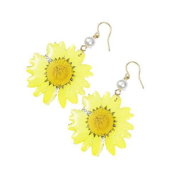 

handmade сушеный цветок серьги 2020 fashiom сладкий прессованные цветок серьги на лето весны мотаться серьги обруча для женщин, Silver