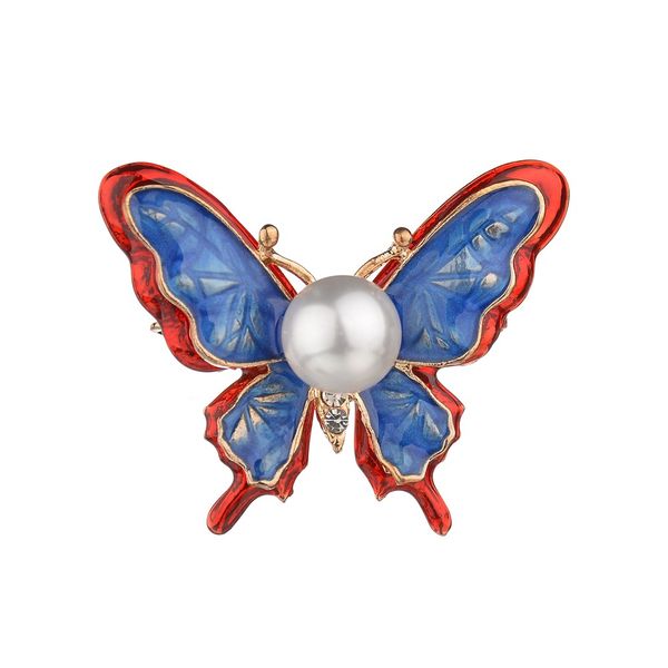 

handmade corsage alloy animal brooch badges jewelry accessories fashion pearl butterfly brooch for women b40, Gray