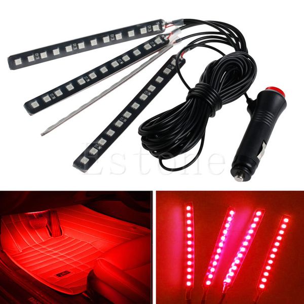 

1pcs new signal lamp red 4x12led car interior light atmosphere decorative light neon lamp strips