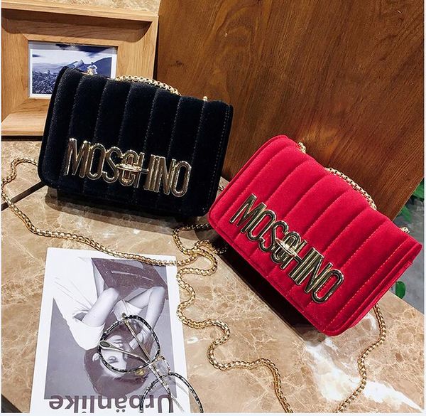 

2020 leather ladies moschino fashion brand single shoulder portable shopping bag alphabet outdoor bag