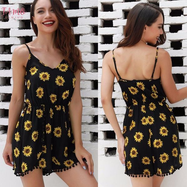 

лето 2019 новых женщин моды подсолнечное комбинезон бретели sexy рукавов bodysuit повседневный daily club beach dropshipping легкий костюм с, Black;white