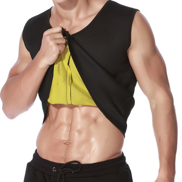 

waist trainer vest neoprene body shaper zipper sauna tank workout shirt suit, Gray