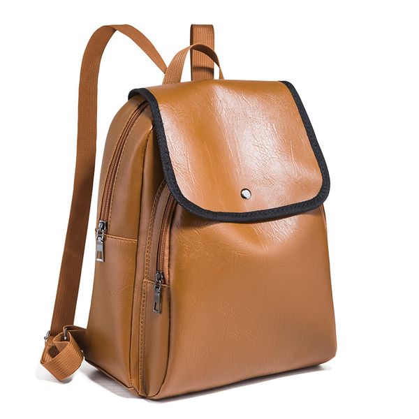 

8l small leather backpack women 2020 fashion woman backpacks casual school travel backpack brown black bag bagpack 25*30*10cm