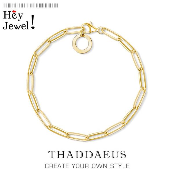 

golden link chain charm bracelets,2020 summer new ethnic gift for women men, 925 sterling silver fashion jewelry acessorie, Golden;silver