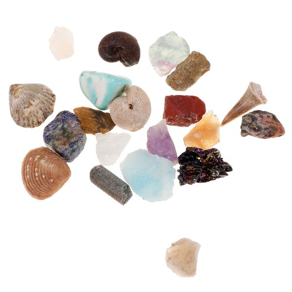 

rock & mineral collection pk561-3 geology science kit earth science toy - pack of 18