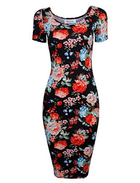 

tam ware women's sweetheart short sleeve midi dress, Black;gray